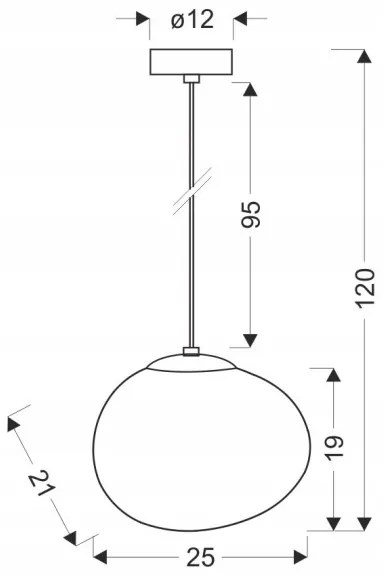 Luster na lanku STONES 1xE27/40W/230V pr. 25 cm