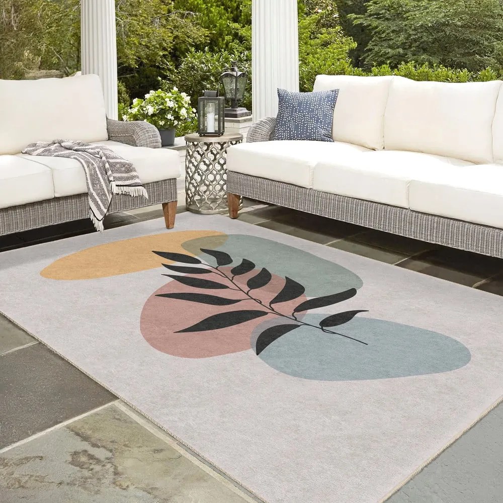 Krémový prateľný koberec 80x150 cm Illustrated Autumn – Mila Home