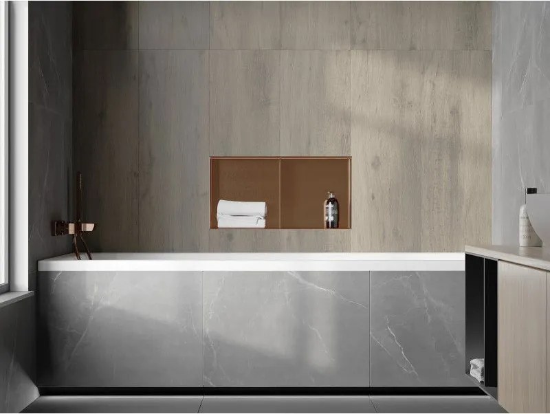 Mexen X-Wall-NR, polica na zapustenie bez príruby 60 x 30 cm, medená matná - 19C1603010S