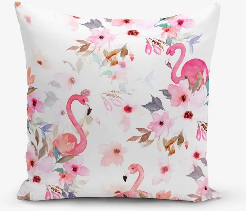 Obliečka na vankúš s prímesou bavlny Minimalist Cushion Covers Flamingo Party, 45 × 45 cm