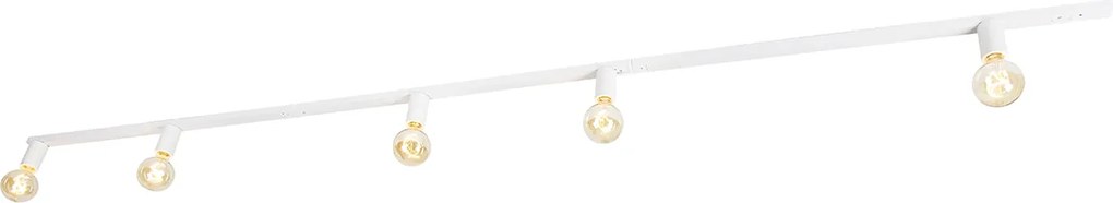 Moderný 1-fázový koľajnicový systém 5 svetiel vrátane objímky E27 biela - Jeana