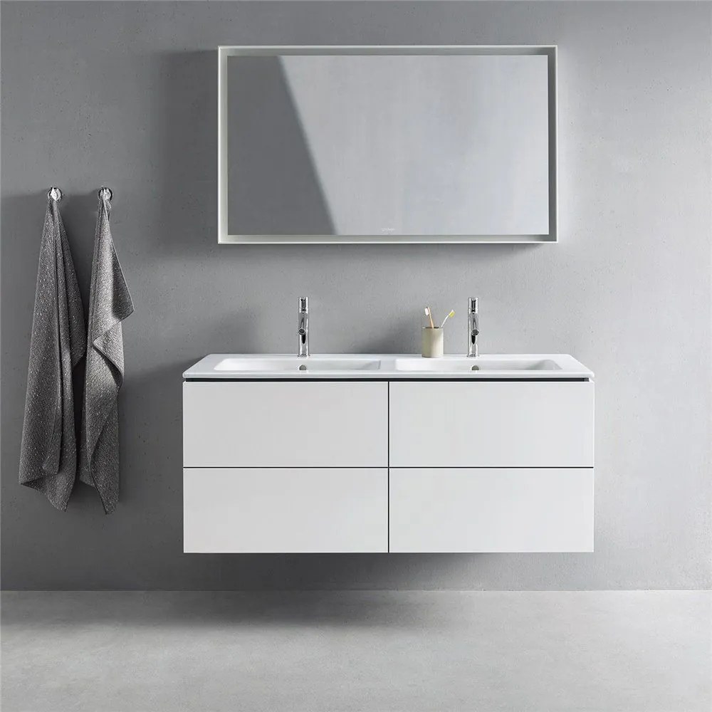 DURAVIT ME by Starck dvojumývadlo do nábytku s dvomi otvormi, dva prepady, 1300 x 490 mm, biela, 2336130000