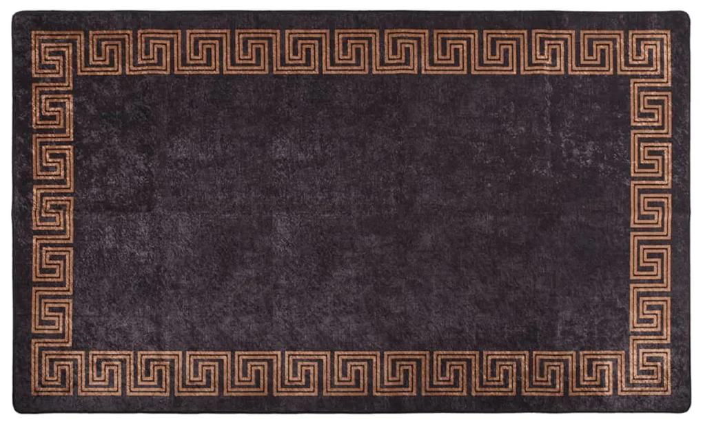 Prateľný koberec 190x300 cm čierno-zlatý protišmykový