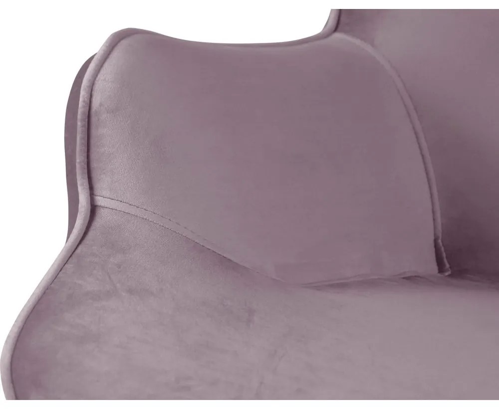 Zamatové kreslo v levanduľovej farbe Niko – Ropez