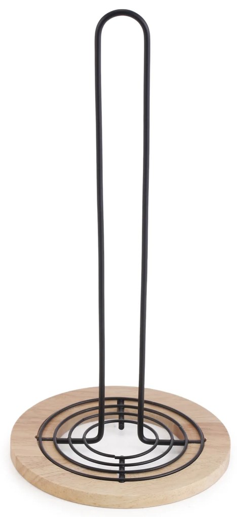 Držák na kuchyňské utěrky MODERN KITCHEN 15x31 cm černé/kaučukové dřevo