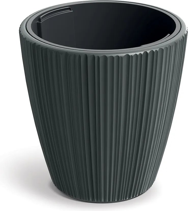 Plastový kvetináč OROS tmavosivý matný