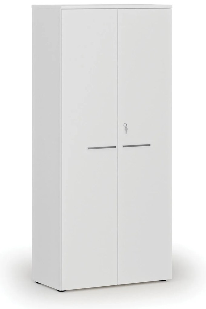 Kancelárska skriňa s dverami PRIMO WHITE, 800 x 420 x 1781 mm, biela