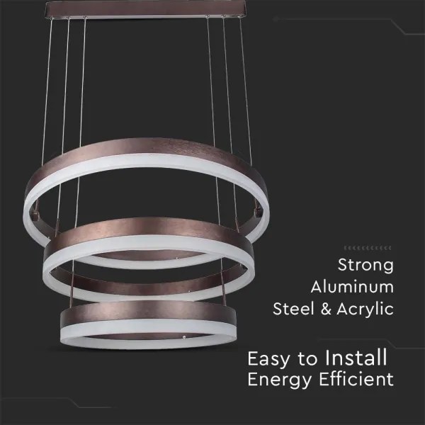 LED Stmievateľný luster na lanku LED/86W/230V 3000K hnedá