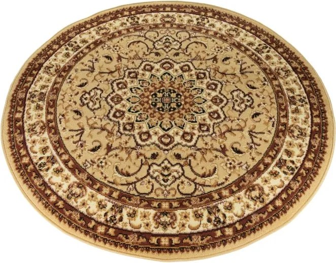 Okrúhly koberec Atlas PP – svetlá béžová, nízky vlas Rozmer: 140x140 cm