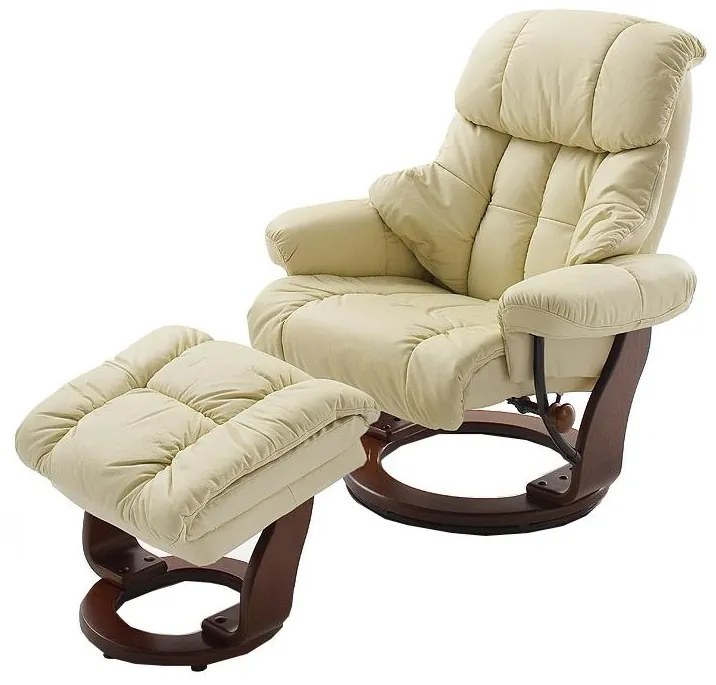 Polohovacie kreslo HABI krémové/orech