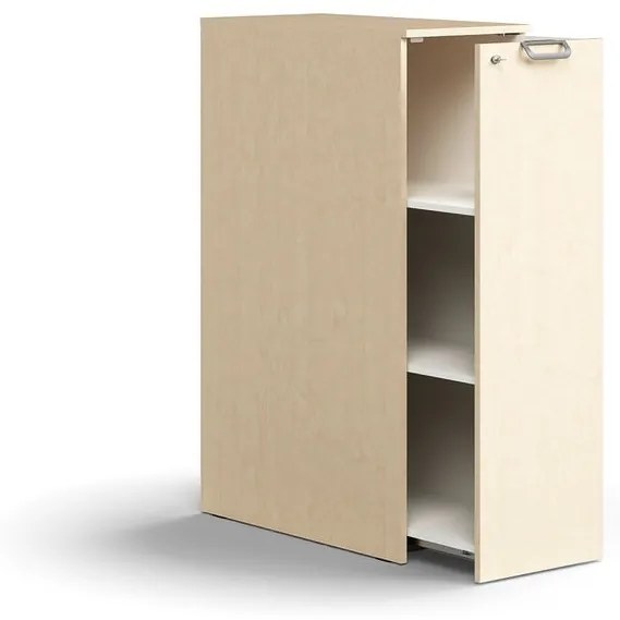 Uzamykateľná bočná skrinka QBUS, pravá, 1250x400x800 mm, breza
