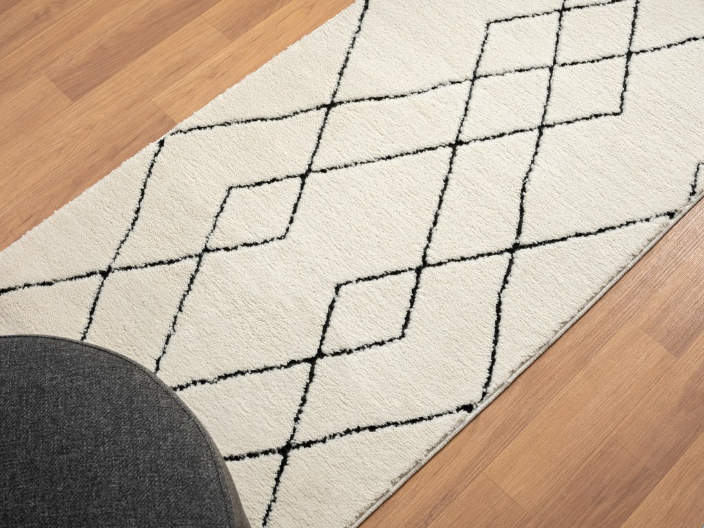 Behúň Moroccan Desert CA40075 weiß/schwarz, 80x250, čiernobiela, obývacia izba, My Flair