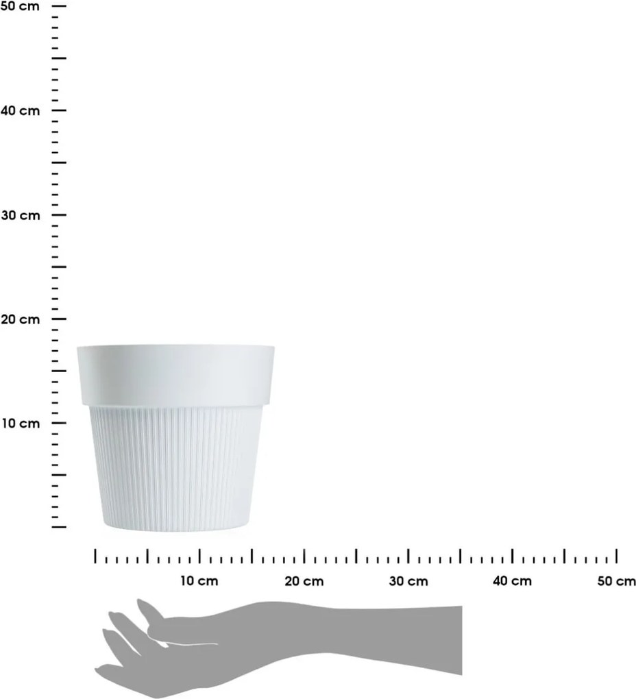 PLASTOVÝ KVETINÁČ SILVA LINE 20X17,5 CM BIELA