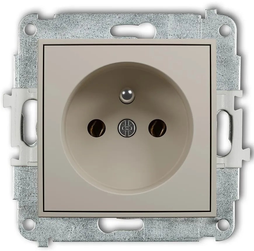Zásuvka jednoduchá s uzemnením Mini Taupe