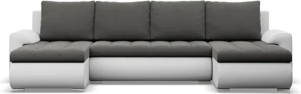 Sedacia súprava FORESTA ULL v tvare U tmavosivá / biela