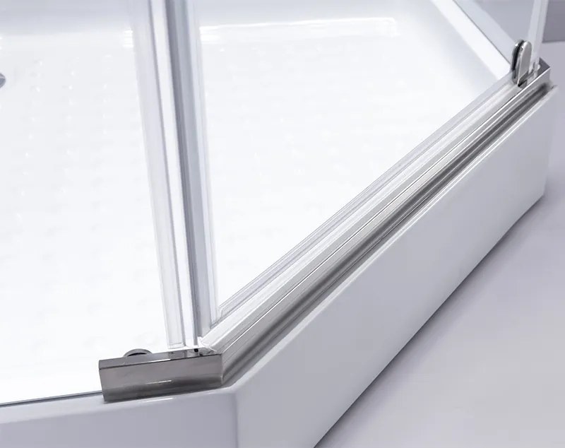 BPS-koupelny Päťuholníkový sprchový kút KZ91B 90x90 chróm/transparent + vanička SXL07B WH biela