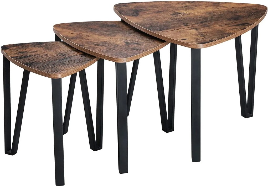 Príručný stôl  / set 3 ks 45,4 × 58,5 × 58,5 cm / 42,5 × 47 × 47 cm / 40 × 37× 37cm VASAGLE