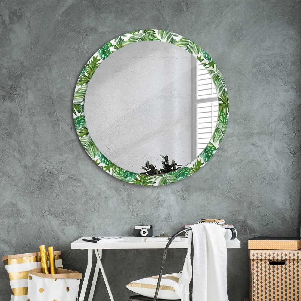 Okrúhle ozdobné zrkadlo na stenu Džungľa fi 90 cm