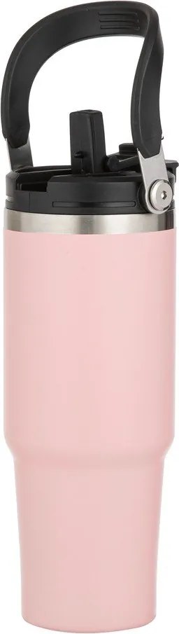 Svetloružová cestovná fľaša z nehrdzavejúcej ocele 1 l Eco – Ladelle