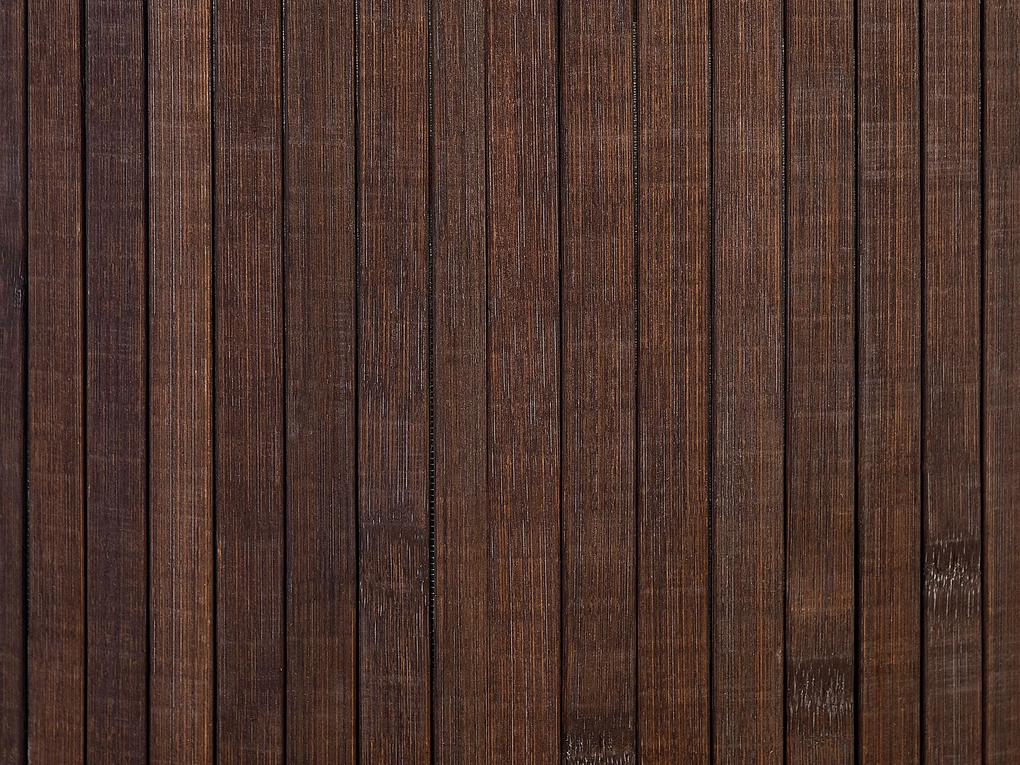 Bambusový kôš s vekom tmavé drevo SANNAR Beliani