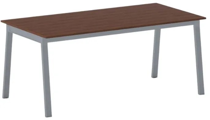 Kancelársky pracovný stôl PRIMO BASIC, sivostrieborná podnož, 1800 x 900 mm, čerešňa
