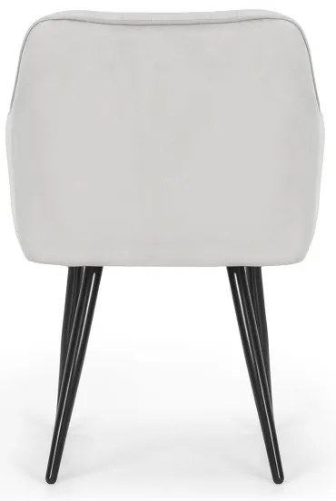 Sada dvoch jedálenských stoličiek FLORENCE zamatové, sivé / čierne nohy (2 ks)