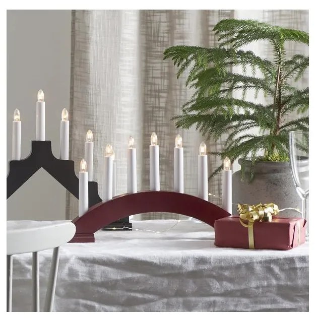 Eglo 410446 - Vianočný svietnik BEA 7xE10/3W/230V červená