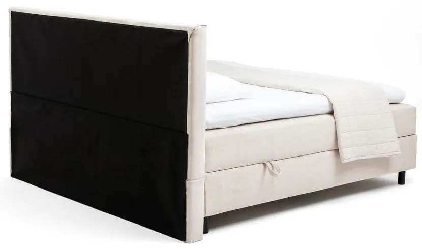 Béžová boxspring posteľ s úložným priestorom 160x200 cm Elva Bold Line – Bonami Selection
