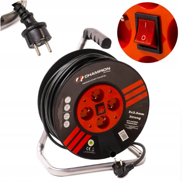 WELLHOX Predlžovací navijak 25m 4x230V s vypínačom