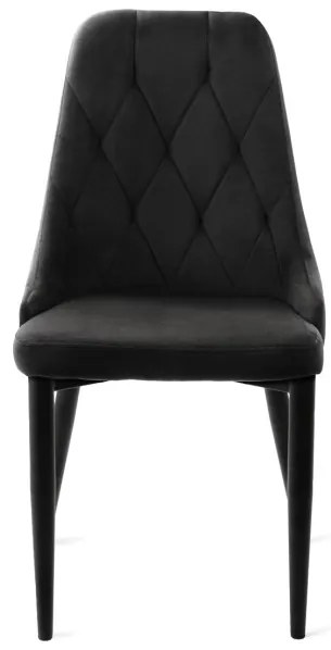Jedálenská stolička LOUIS QUILTER zamatová čierna 848969