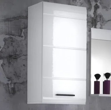 Závesná kúpeľňová skrinka Skin, lesklá biela%