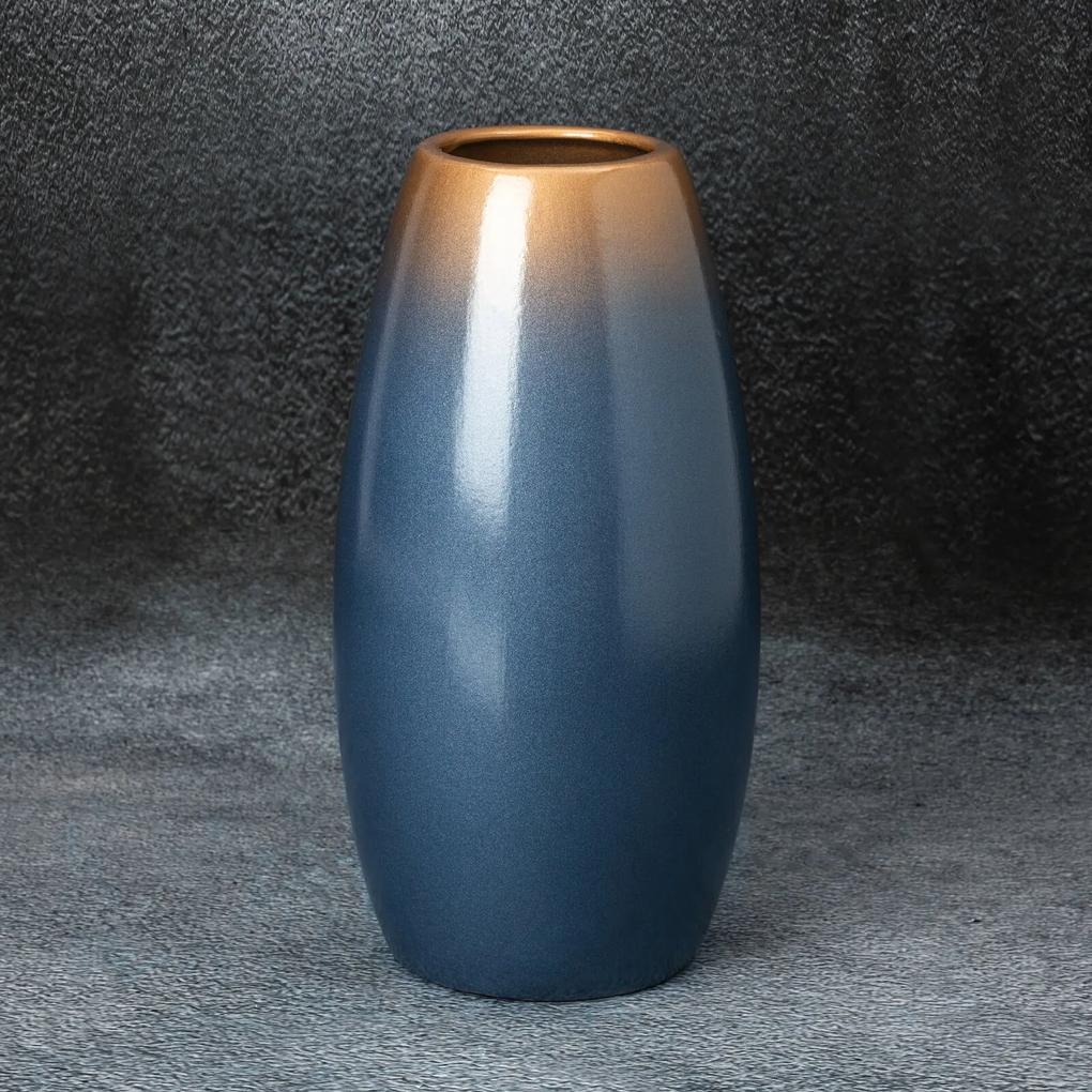 NESSA Dekoratívna váza 13x26 cm modrá