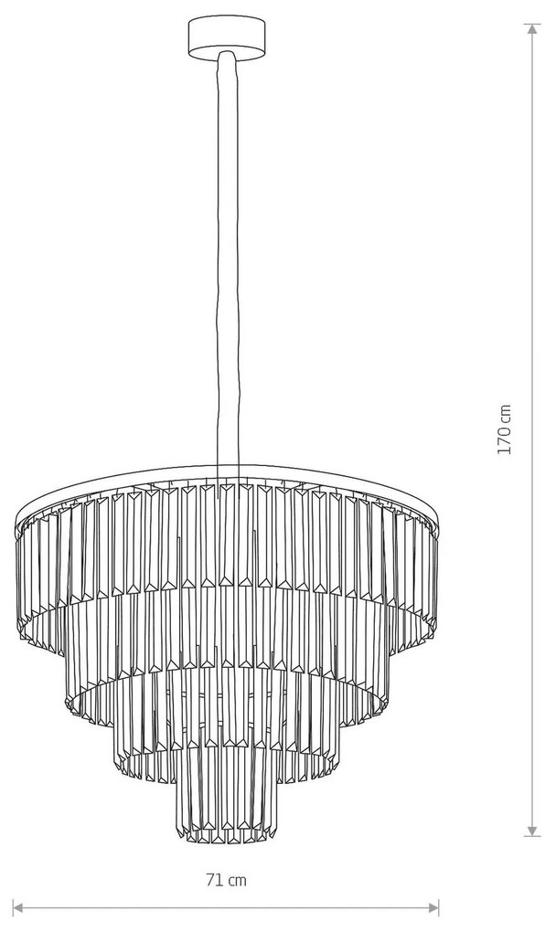 Závesné svetlo Cristal priehľadná/strieborná Ø71cm