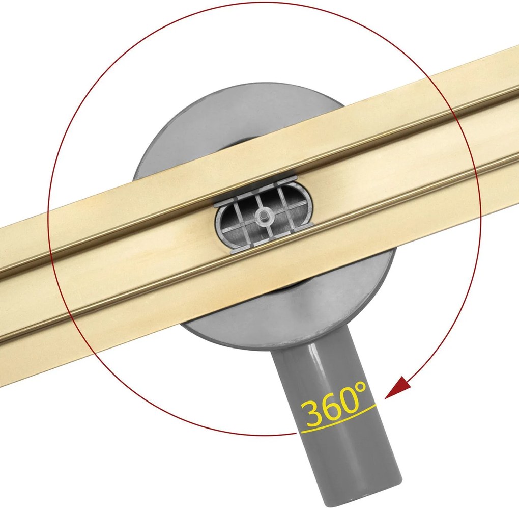 Rea Neo Slim Mirror Pro, odtokový sprchový žľab 50cm, zlatá matná, REA-G5692