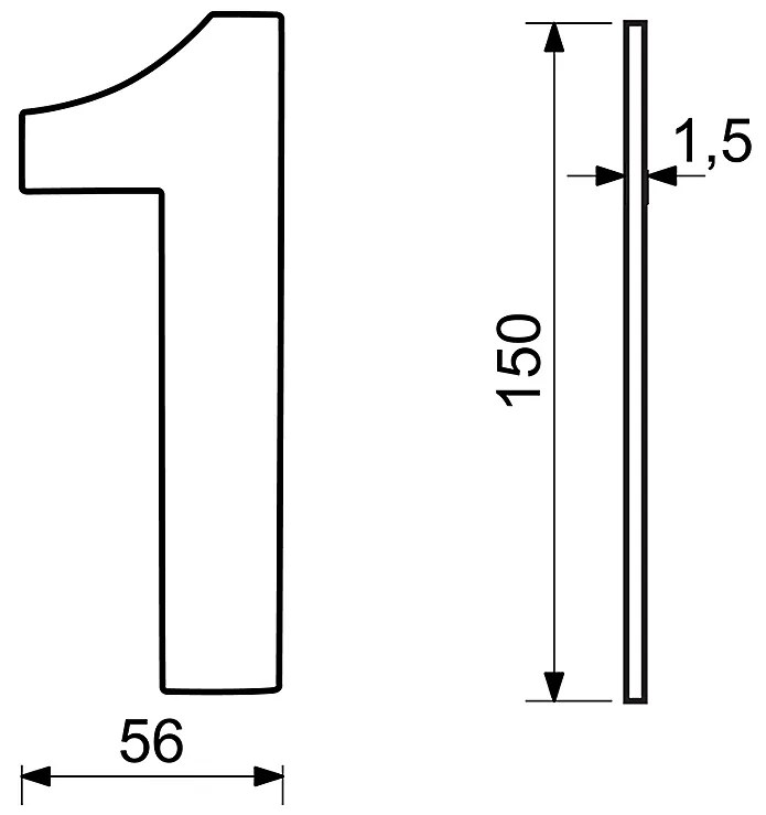 Domové číslo RICHTER RN.150L (nerez), 1, RICHTER Nerez matný