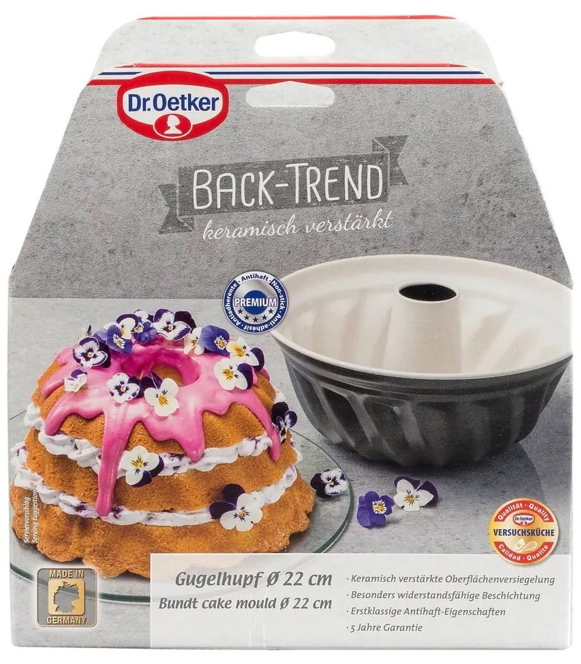 Oceľová forma na bábovku s keramickým povrchom Dr. Oetker, ø 22 cm