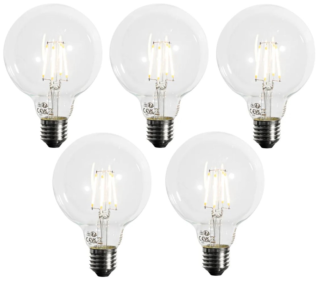 Sada 5 stmievateľných LED žiaroviek E27 G95 5W 450LM 3000K
