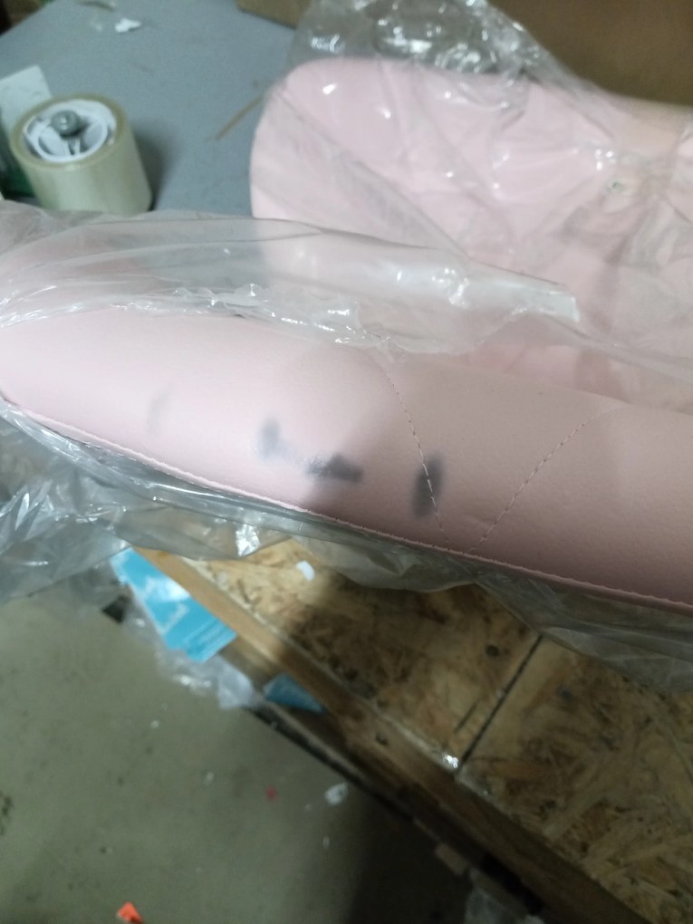 AKCIA Ružová kancelárska stolička AVOLA z eko kože II. akosť