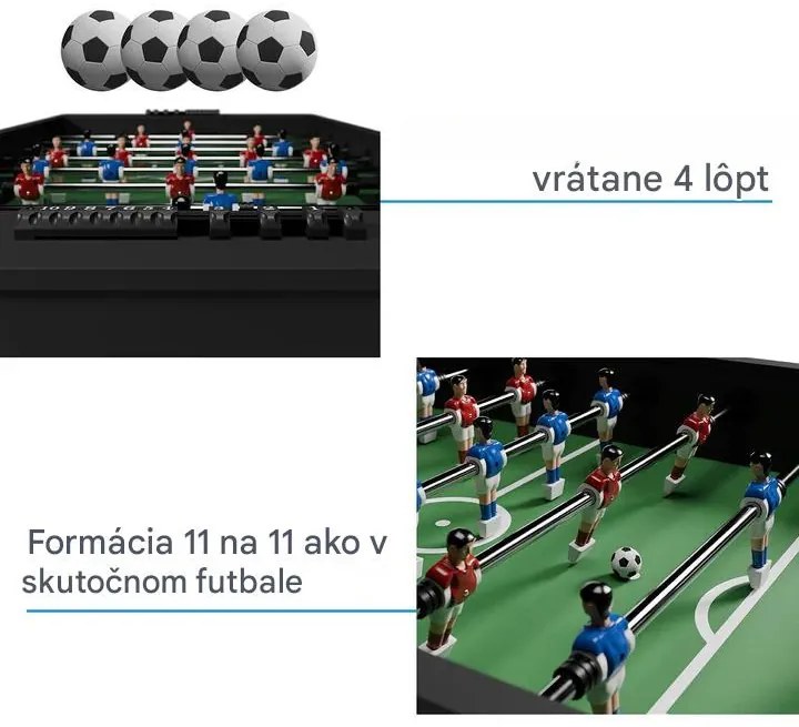 InternetovaZahrada Stolný futbal 142x76x88 cm