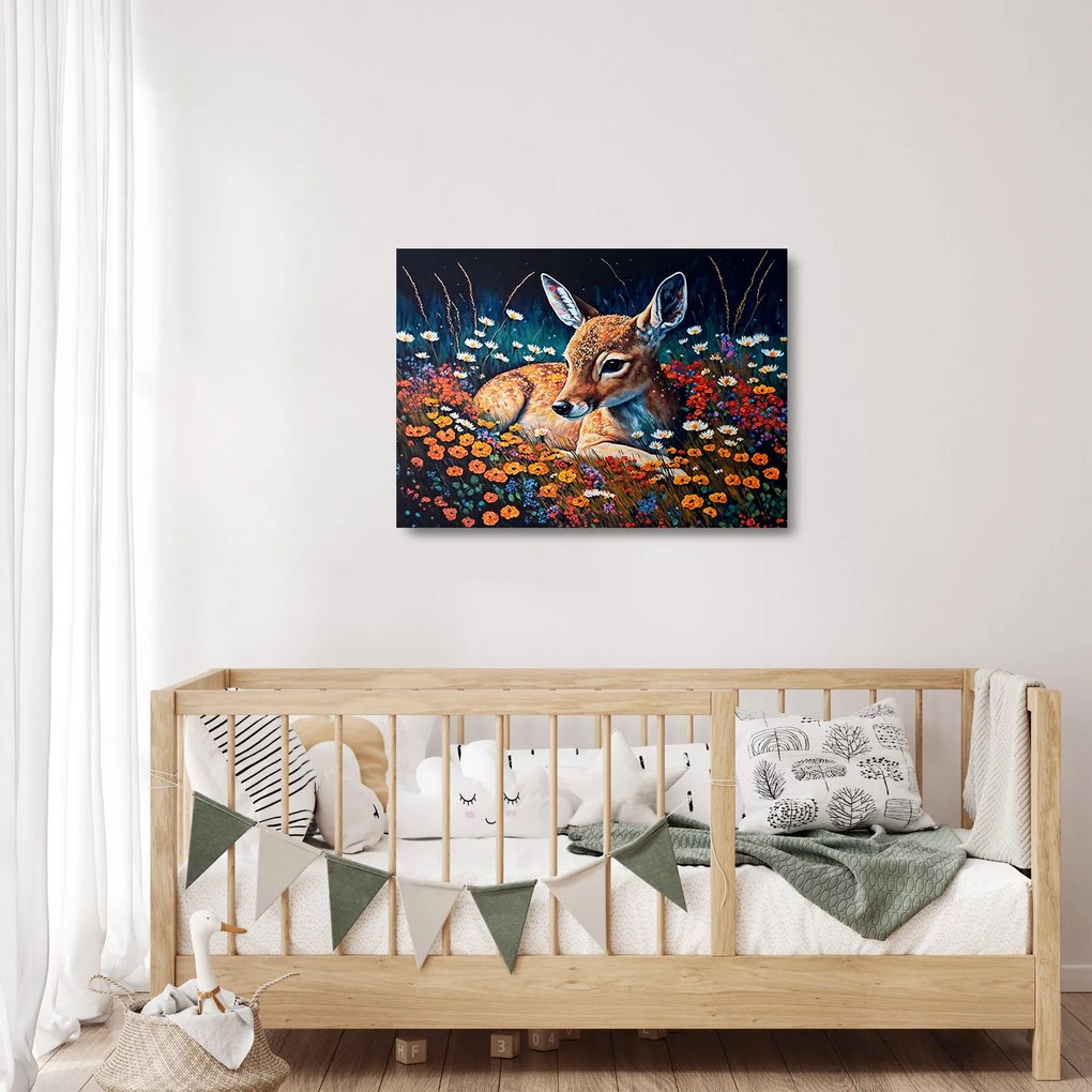 Sklenený obraz - Maľované srne (70x50 cm)