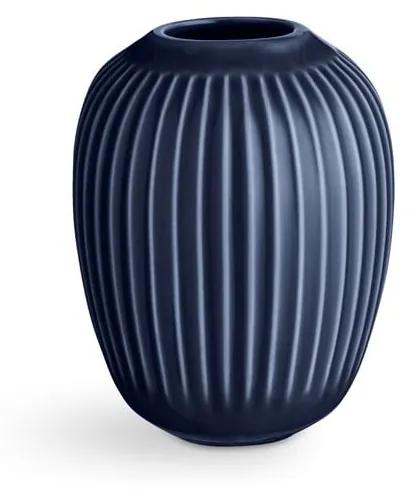 Tmavomodrá kameninová váza Kähler Design Hammershoi, výška 10 cm