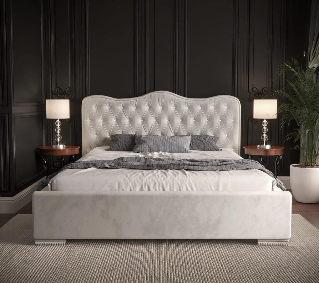 Moderná čalúnená posteľ ROYAL - Drevený rám,120x200