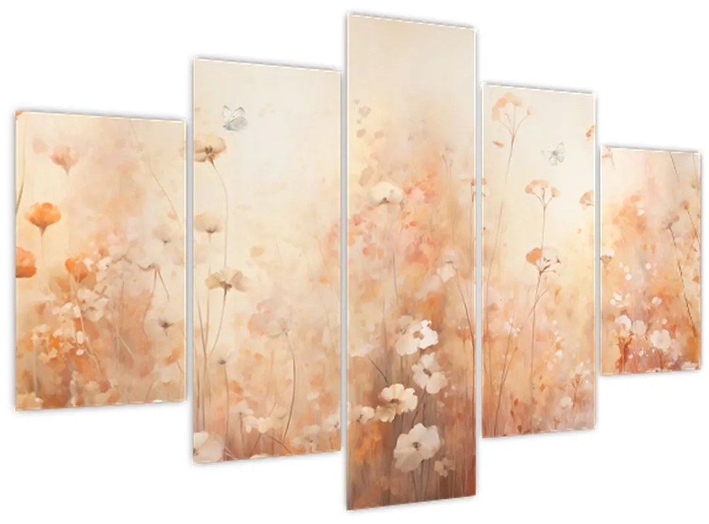 Obraz - Vzor divokých kvetov (150x105 cm)