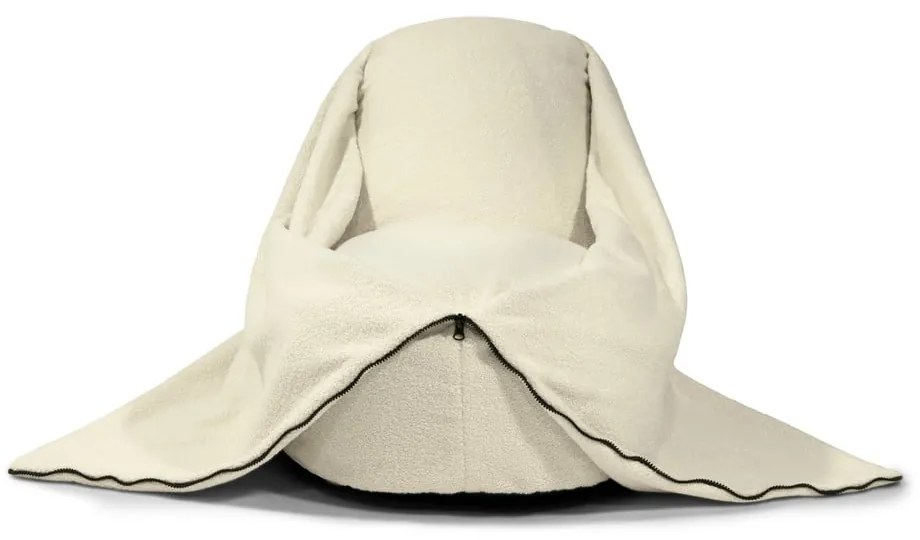 Krémový detský sedací vak z textílie buklé Cocoon 100 – SLOWDOWN