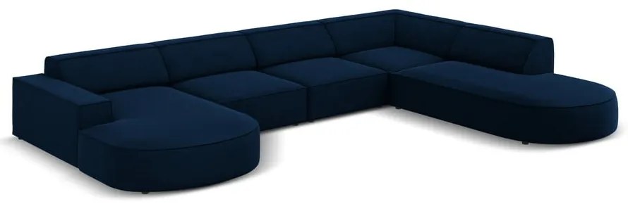 Modrá zamatová rohová pohovka (pravý roh) Jodie - Micadoni Home