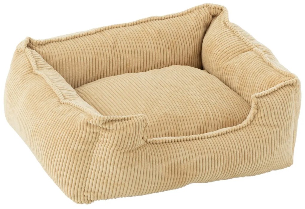 Béžový manžestrový pelech pre mačičku alebo psíka Oscar S - 47*40*15 cm