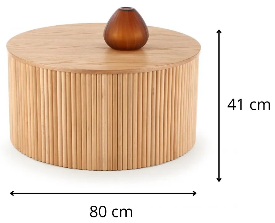 Konferenčný stolík z masívu WZOR 80 cm dub prírodný