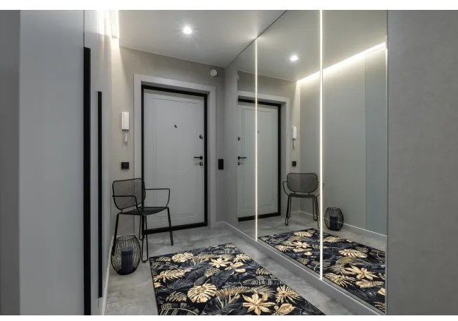 Protišmykový behúň MONSTERA Listy zlatý - Výpredaj