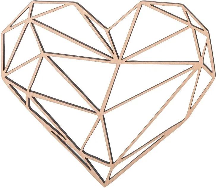 ČistéDrevo Drevený geometrický obraz - srdce