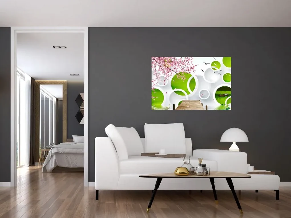 Obraz - Mólo nad jazerom (90x60 cm)
